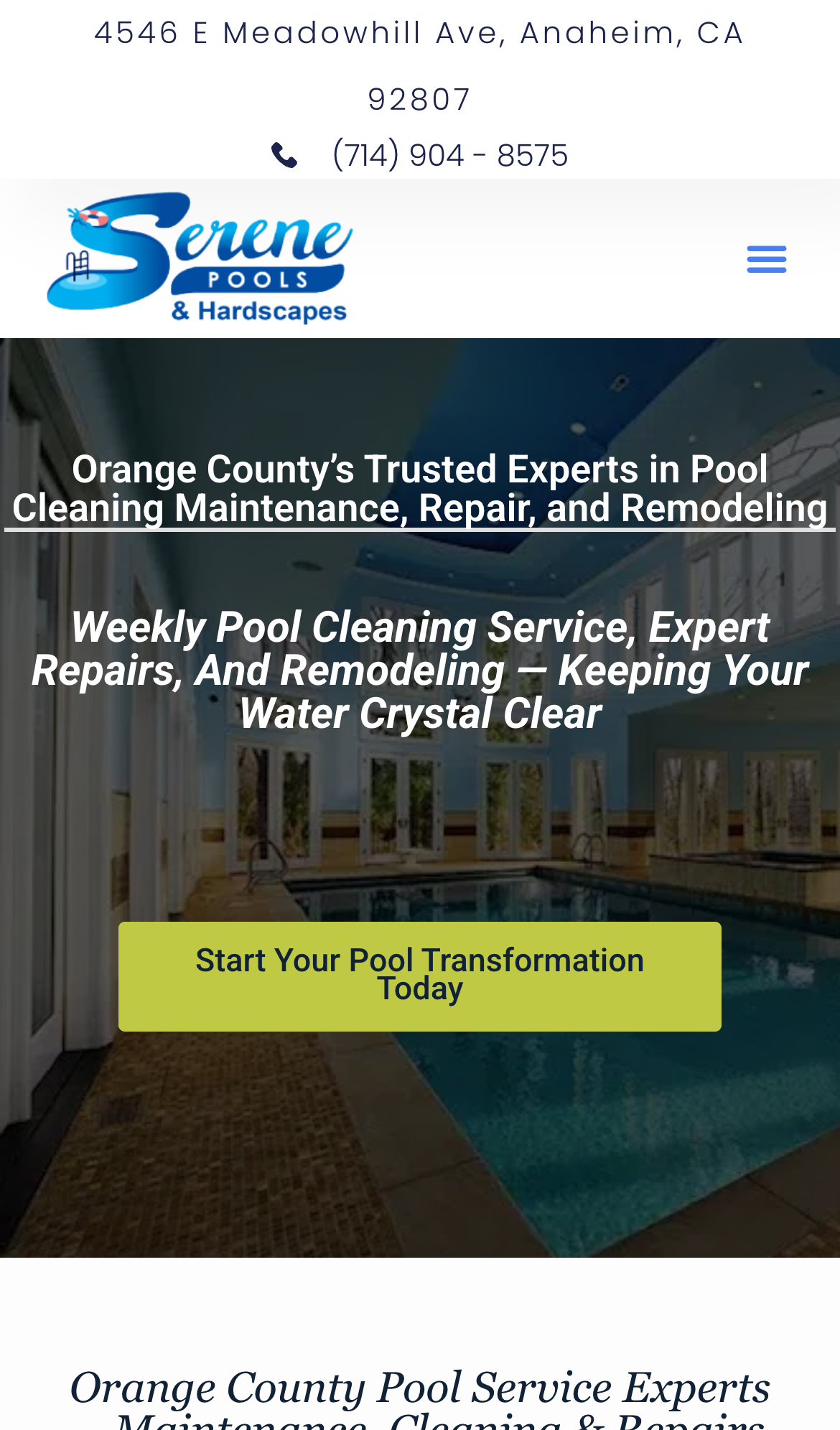 Homepage viewed on mobile